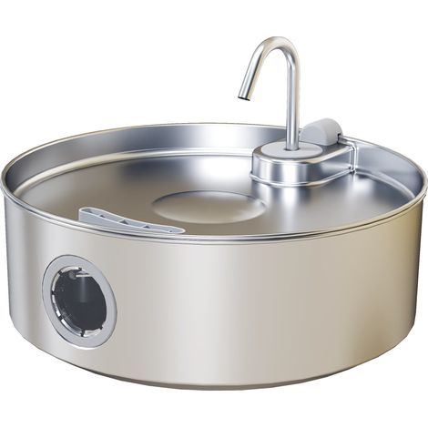 Fontanella per Gatto 7L Luce LED Tripla Filtrazione Acciaio Inox 304 30,5x31,2x19,3 cm