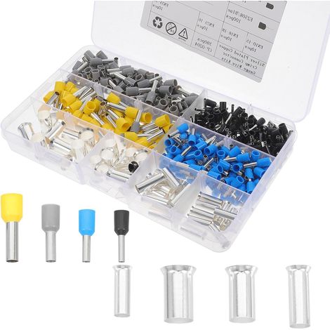 390 Embouts de Câble à Sertir Cuivre Étamé, Kit de Ferrures de Fil 2 à 16 Awg, Assortiment Bornes D'extrémité pour Câblage Électrique Professionnel (1/5)