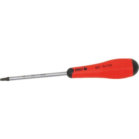 Tournevis carré – Diam 6 x 100 mm) - Manche bimatière ergonomique – Lame phosphatée – Couple de serrage renforcé – MOB (1/4)