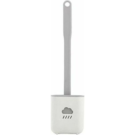 Antibacterial silicone toilet brush with quick-drying holder (white) - AquaForge (1/5)