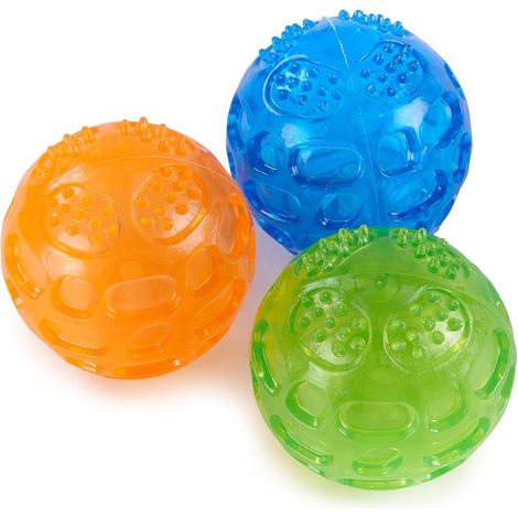 Balle Chien Lot de 3, Balle Rebondissante pour Chien, Balles Chiens Couineuse, Balles Indestructible Chiens, Jouet de Piscine Flottant (1/5)