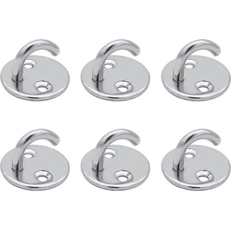 Lot de 6 crochets de plafond M5 à œillet ouvert, en acier inoxydable, pour suspendre plantes, ventilateur de plafond, moustiquaire ou lanterne. (1/5)