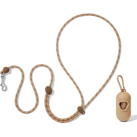 Dog Lead Adjustable Rope Leash for Small and Medium Dogs Multifunctional Leash with Bag Dispenser Coffee (1/5)