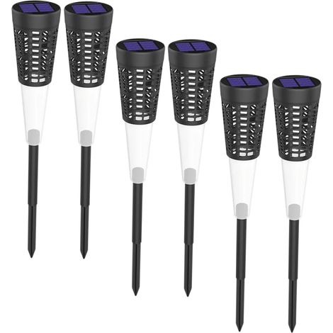 Lot de 6 Lampes Solaires D'extérieur pour Jardin Piquet Conique, Légères et Étanches Ip55, Éclairage Décoratif pour Allées et Patios, Matériau Pp et Abs (1/5)