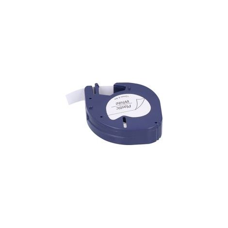 Ruban de remplacement pour étiqueteuse DYMO LETRATAG, accessoires d'impression DIY, 12 mm x 4 mètres, lettres noires sur fond blanc, référence 91201