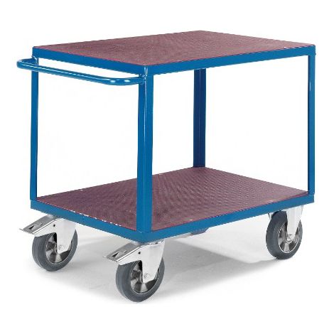 Rollcart Schwerer Tischwagen mit 2 Ladeflächen aus Siebdruckplatten 1000x700mm