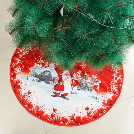 Tapis de sapin de Noël de 63,5 cm (25 pouces) - Décorations pour sapin de Noël en tissu - Idéal pour la maison - Navidad - Nouvel An (1/5)