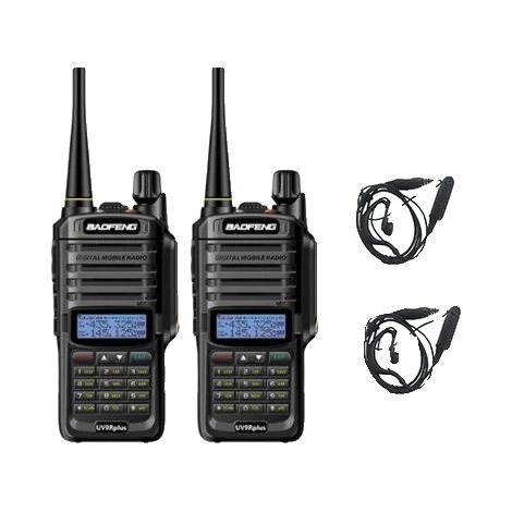 Talkie-walkie Baofeng UV-9R Plus, étanche IP67, communication longue portée, 2 écouteurs inclus-AquaForge (1/2)