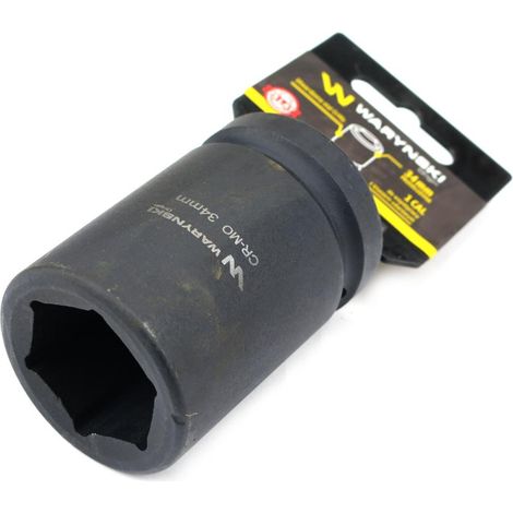 Sechskant-Kraft-Stecknuss 1" lang. 34 mm. CrMo. DIN 3129 Waryński (1/2)