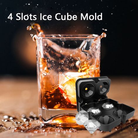Eiswürfelform in Rautenform mit 4 Fächern (Schwarz) (1/5)