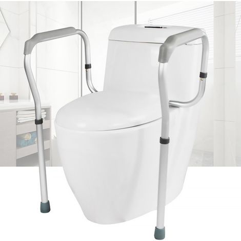 Aide à la toilette pour personnes âgées, hauteur réglable de 65 à 75 cm, cadre de soutien avec accoudoirs pour personnes âgées, personnes handicapées et femmes enceintes.