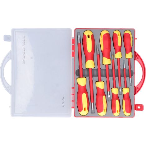 Kit 8 tournevis métriques isolés anti-pression pour électricien, jeu d'outils d'entretien résistant. (1/5)