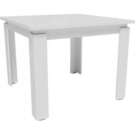 Mesa de centro CR3-STERN de 55 cm, blanca, con estante, para sal贸n u oficina.