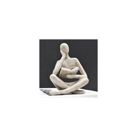 1 Statue einer lesenden Frau, Kunstharz, abstraktes Design, dekorative Skulptur, 11,5 cm, für Wohnzimmer, Büro, Regal (1/5)