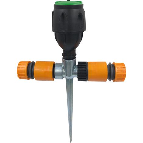 Arroseur Rotatif 360° - Tête D'arrosage À Insertion Au Sol - 4 Points De Sortie - Réglage 90°/180°/360° - En Alliage ABS Et Laiton - 26,5 x 10,5 x 2,5 cm - 1 Pièce (1/5)