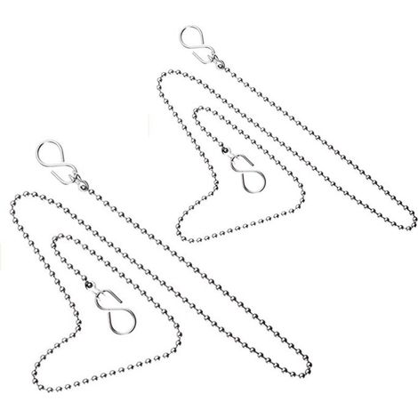 Chaine Pour Evier - Acier Inoxydable 30 cm Et 50 cm - Diametre 3.2 mm - Crochets En Forme De S - Lot De 2 (1/5)