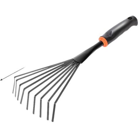 Râteau à main, pelle de jardinage, Noir, Acier inoxydable/Plastique