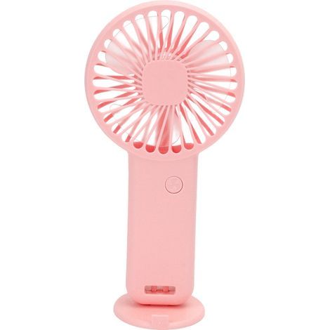 Ventilateur portable, mini ventilateur de poche rechargeable par USB, alimenté par batterie, silencieux, avec câble USB, idéal pour les voyages en plein air des enfants, rose.