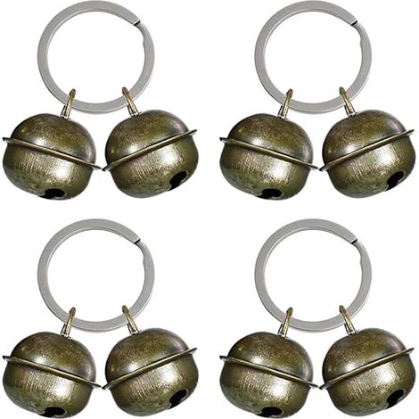 Lot de 4 Clochettes Fer 22mm Marron pour Collier Chien Chat Sécurité (1/5)