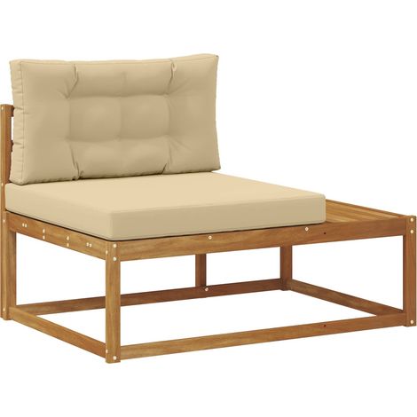 Sofá modular de exterior con cojín Natural 115 x 83 x 73 cm vidaXL