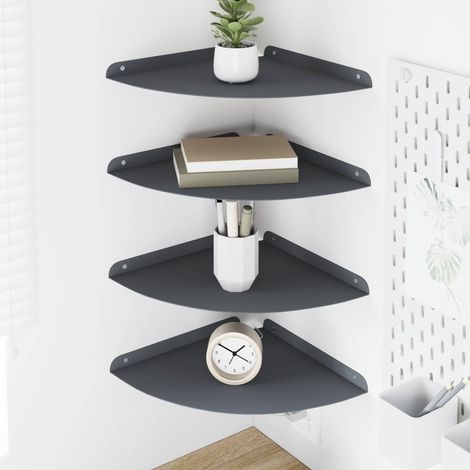 Estante flotante con estante 4 pcs Antracita 30 x 30 x 2 cm