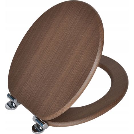 Asiento de inodoro de MDF con dise帽o 3D, cierre lento y ajuste universal. (1/5)