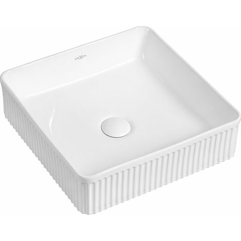 Mexen Grovo lavabo sobre encimera acanalado 37 x 37 cm, blanco - 22303700 (1/2)