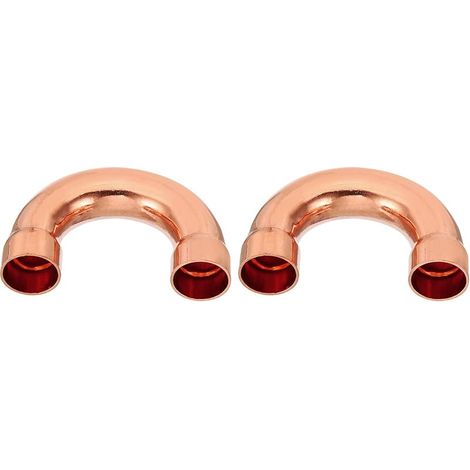 2pcs Raccord Coudé Cuivre pour Tuyaux Gaz, 19mm Raccord Tuyau d'Arrosage Durite Essence, Raccords Tuyauterie à Pression pour HVAC Climatisation Plomberie, Épaisseur 1mm - U Forme