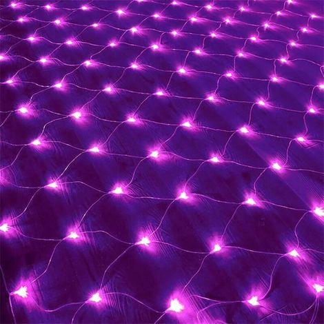 Guirlande Lumineuses Filet,192 LED Filet Lumineux 3M X 2M 8 Modes énergie étanche,Dimmable pour Chambre Noël Mariage Soirée Maison Jardin,Violet (1/4)