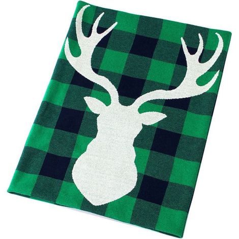 Couverture Tricotée - Motif Tartan Noël - Pour Nouveau-Né Et Enfant - 100 x 80 cm - 1 Pièce (1/5)