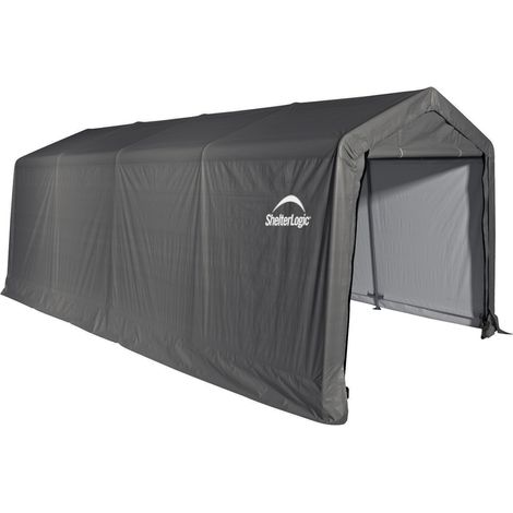 ShelterLogic Folien Zeltgarage Gerätehaus Grau 610x300x240 cm (1/9)