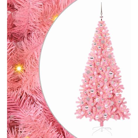 Sapin de Noël Arbre de Noël avec 300 LED avec support Rose 210 cm PVC (1/5)