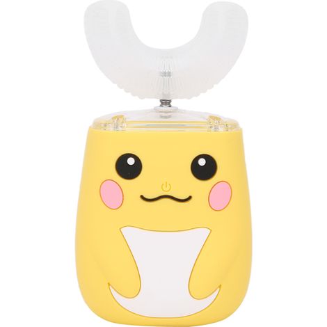 Brosse à dents électrique enfant U-shaped, nettoyage dentaire et massage, étanche, automatique, couleur jaune (1/5)