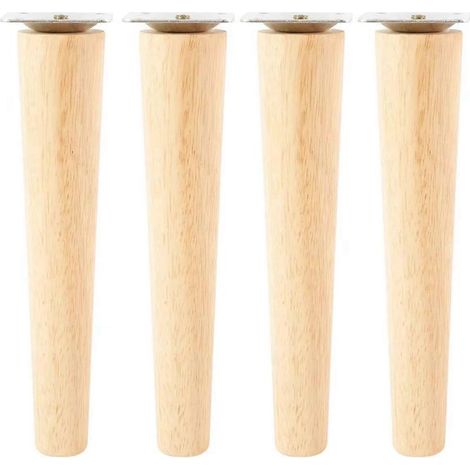 Pieds de table droits en bois massif, pieds de chaise antidérapants, 15 cm (1/5)