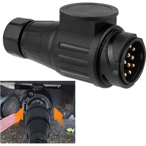 Prise de Remorque 13 Broches, 12V Adapteur Prise Remorque Attelage, Adaptateur Prise Remorqu, 13 Broches Connecteur Prise de Remorque Male, pour Remorque de Voiture, Tracteur, Caravane (1/5)