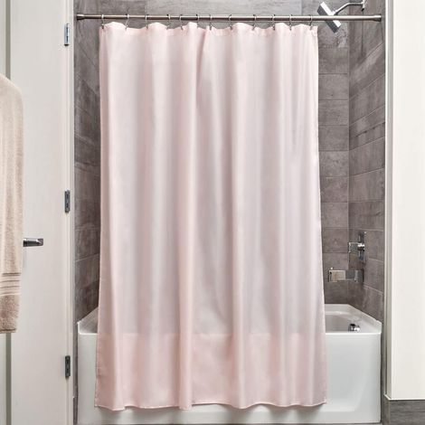 14640Eu Duschvorhang aus rosa Stoff, 183 x 183 cm