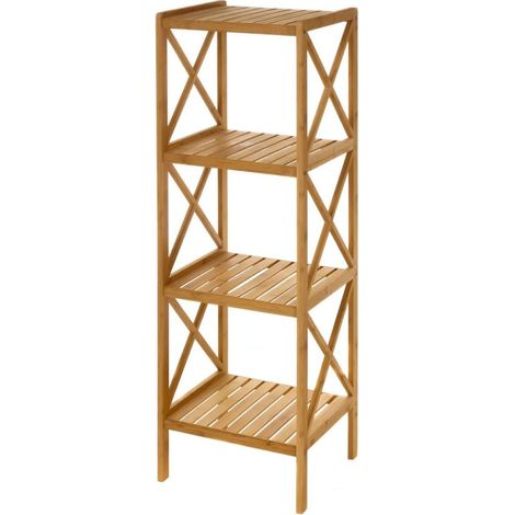 Étagère Salle de Bain Bambou 4 Plateaux (1/4)