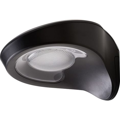 Lampe murale solaire rechargeable étanche IP65 avec capteur radar, pour extérieur, jardin ou couloir. Boîtier noir, lumière blanche. (1/5)
