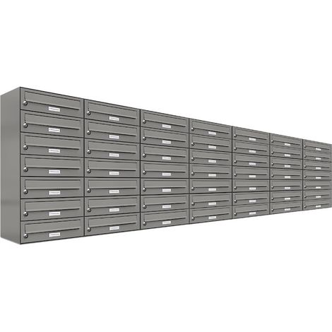 49er Premium Briefkasten Aluminiumgrau RAL Farbe 9007 für Außen Wand Postkasten 7x7 (1/5)