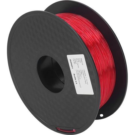 Filament TPU Flexible 1.75mm Rouge Transparent 1KG pour Impression 3D FDM (1/5)