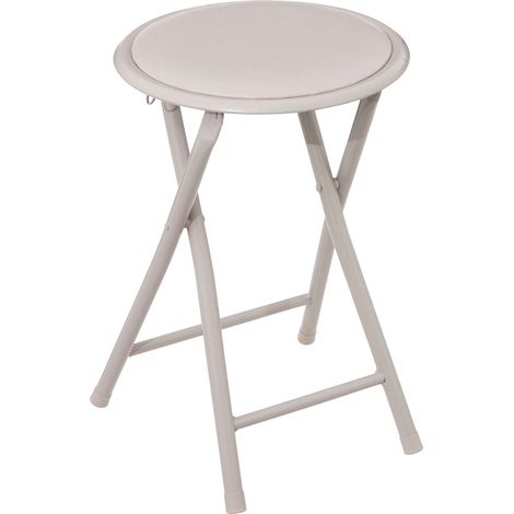 Five Simply Smart – Tabouret d'appoint pliable en PVC – Hauteur 45 cm – Diamètre 30 cm – Acier et mousse PU – Poids 1,55 kg – Charge max 110 kg