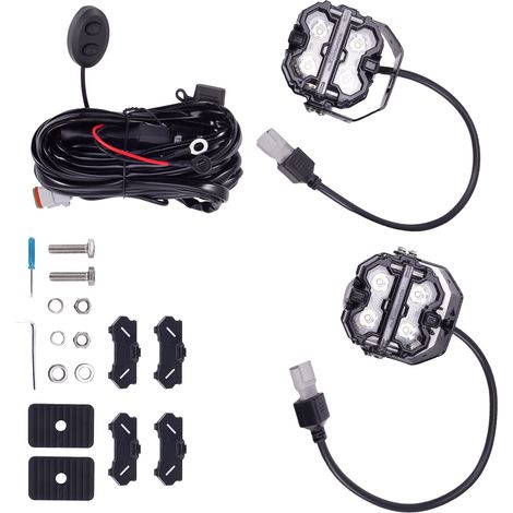 Square LED Driving Light 19200LM For Off Road Auxiliary Spot Lights White 6000K (1/5)