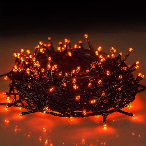 20 Meter lange, wasserdichte orangefarbene Lichterkette mit 200 LEDs, geeignet für Halloween, Weihnachtsbäume, Innen- und Außenbereich, kompatibel mit Connectable [JUN]. (1/5)