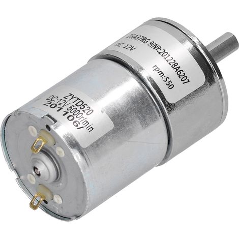 Moteur électrique DC 12V ZGA37RG 550R-12V, micro-réducteur silencieux, roulement poreux, accessoire mécanique pour machines, faible bruit, haute précision. (1/5)