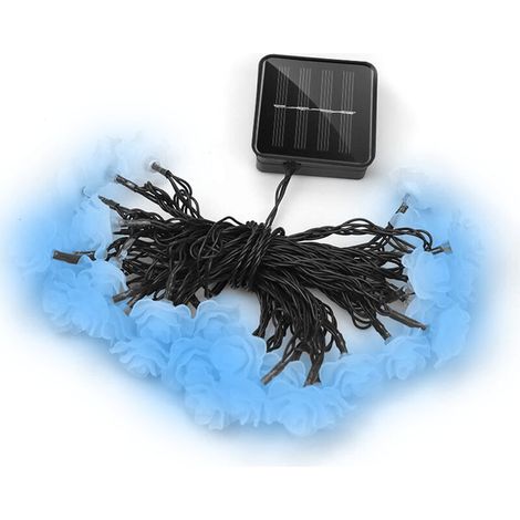 Guirlande lumineuse solaire en forme de tournesol, bleue, 6 m, 30 lampes-AquaForge (1/5)