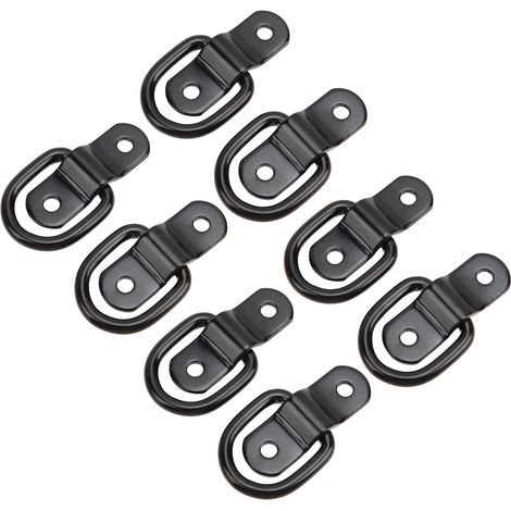 Lot de 12 anneaux d'arrimage en D, fixation en surface, robustes, pour remorques, camions, camping-cars, fourgonnettes, quads, SUV et bateaux (1/5)