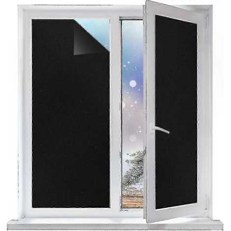 Sichtschutzfolie für Fenster, verdunkelt den Raum für Schlafzimmer, Badezimmer, Küche und Büro, 44,5 x 200 cm, klebstofffrei, einfach zu montieren (1/5)