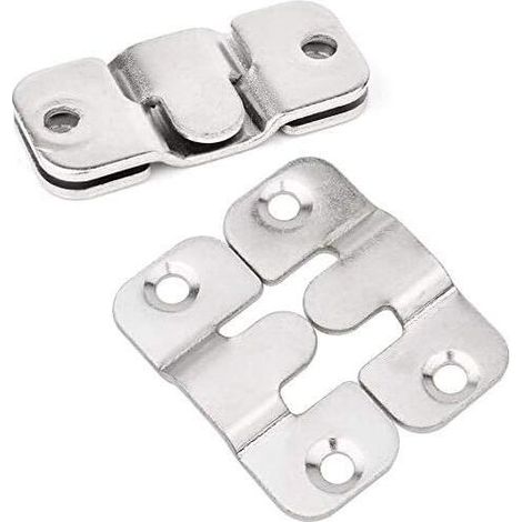 Crochet pour cadre photo, fixation intégrée pour meuble avec support de montage, crochet de suspension photo en métal massif pour fixation sur table, photo ou miroir (10 paires) (1/5)