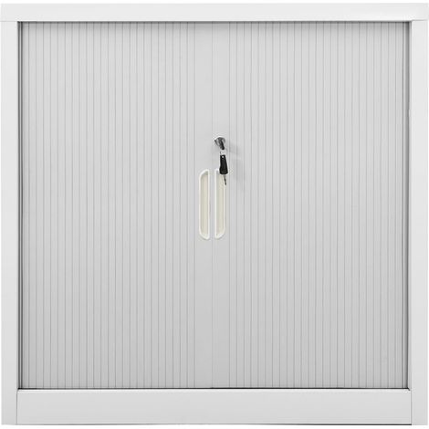 Armoire Meuble de rangement,Armoire à portes coulissantes Gris 90x40x90 cm Acier -63092 (1/5)