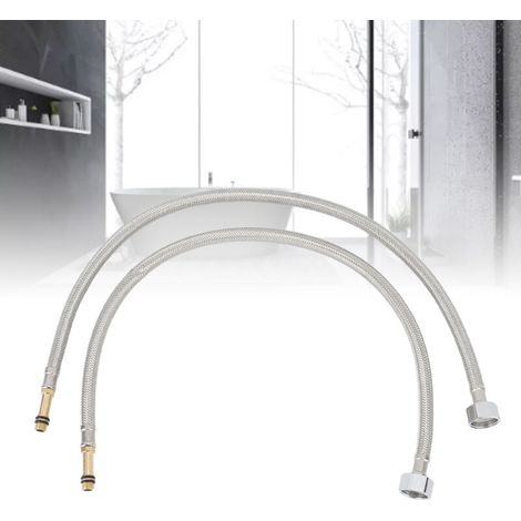 Flexible pour robinet - 2x Flexibles d'alimentation gainés acier inoxydable 60cm/23.6in pour cuisine/salle de bain.
